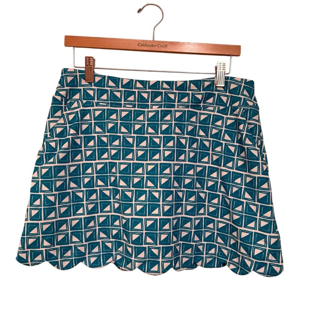 Lillie Green Golf Skort Size Meduim Teal Scalloped Edges